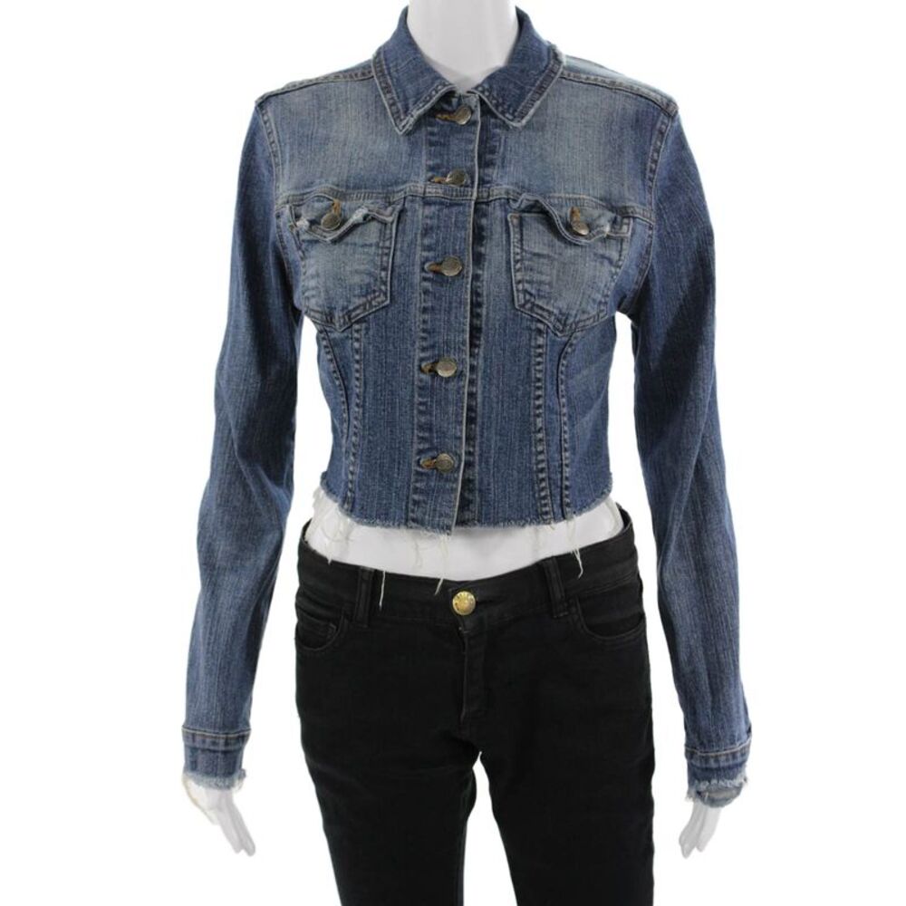 Jet John Eshaya Women Dark Blue Collared Button Jacket 90s Petite Size S